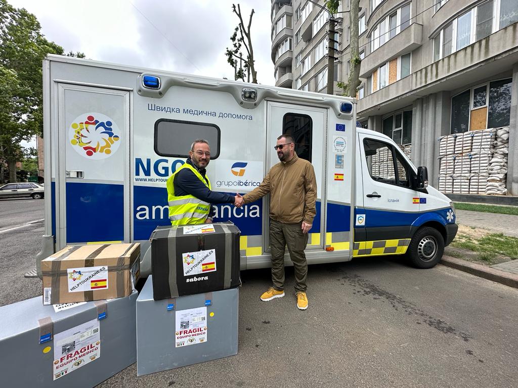 Ambulancia donada por Grupo Ibérica entregada en Ucrania en la región de Mykolaiv